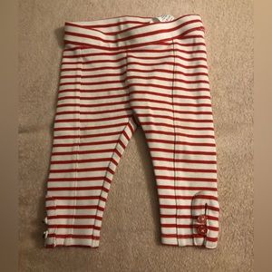 Janie and Jack 6-12 month Red Striped Stretch pants, smoke & pet free home